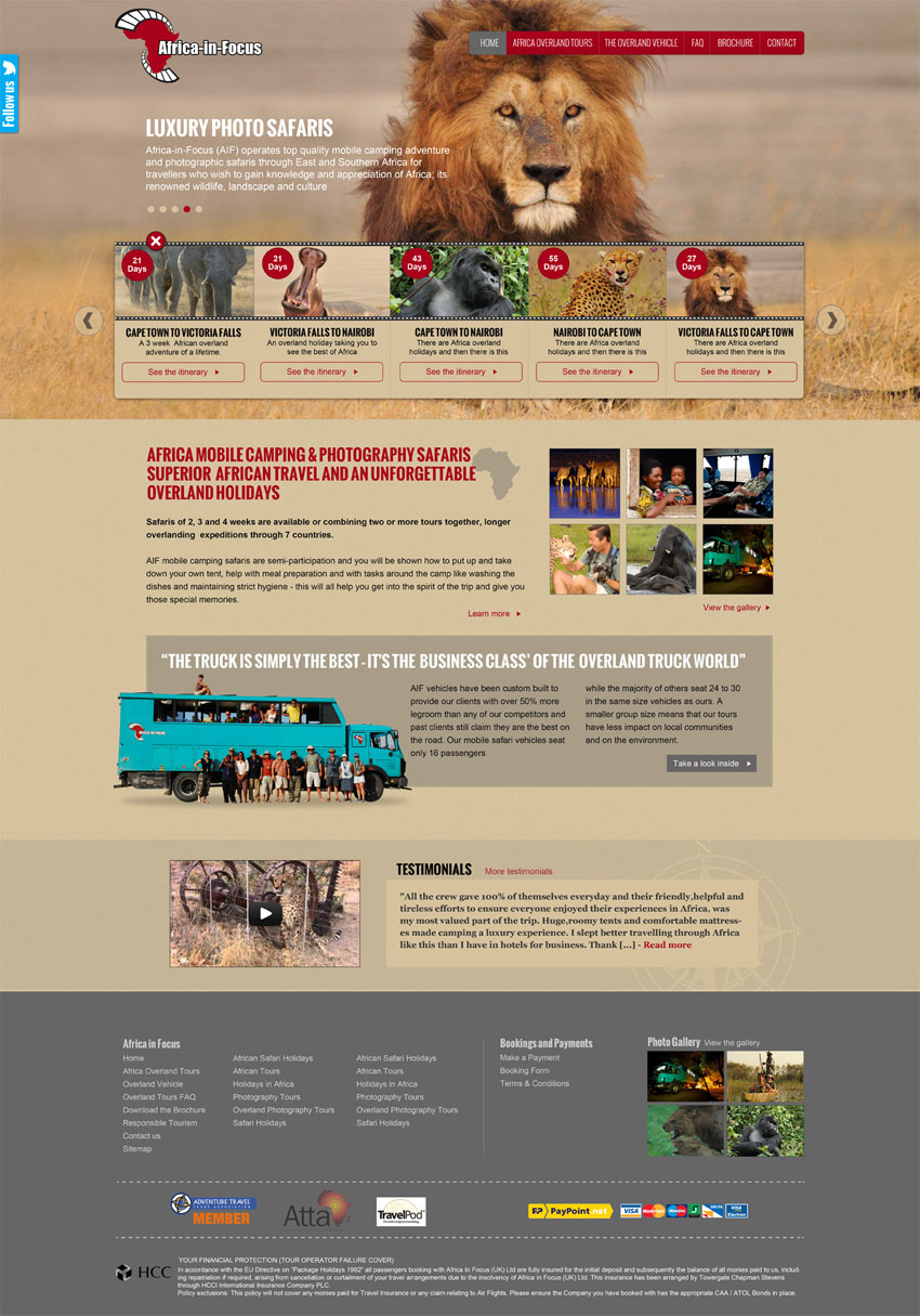 Africa in Focus Website design