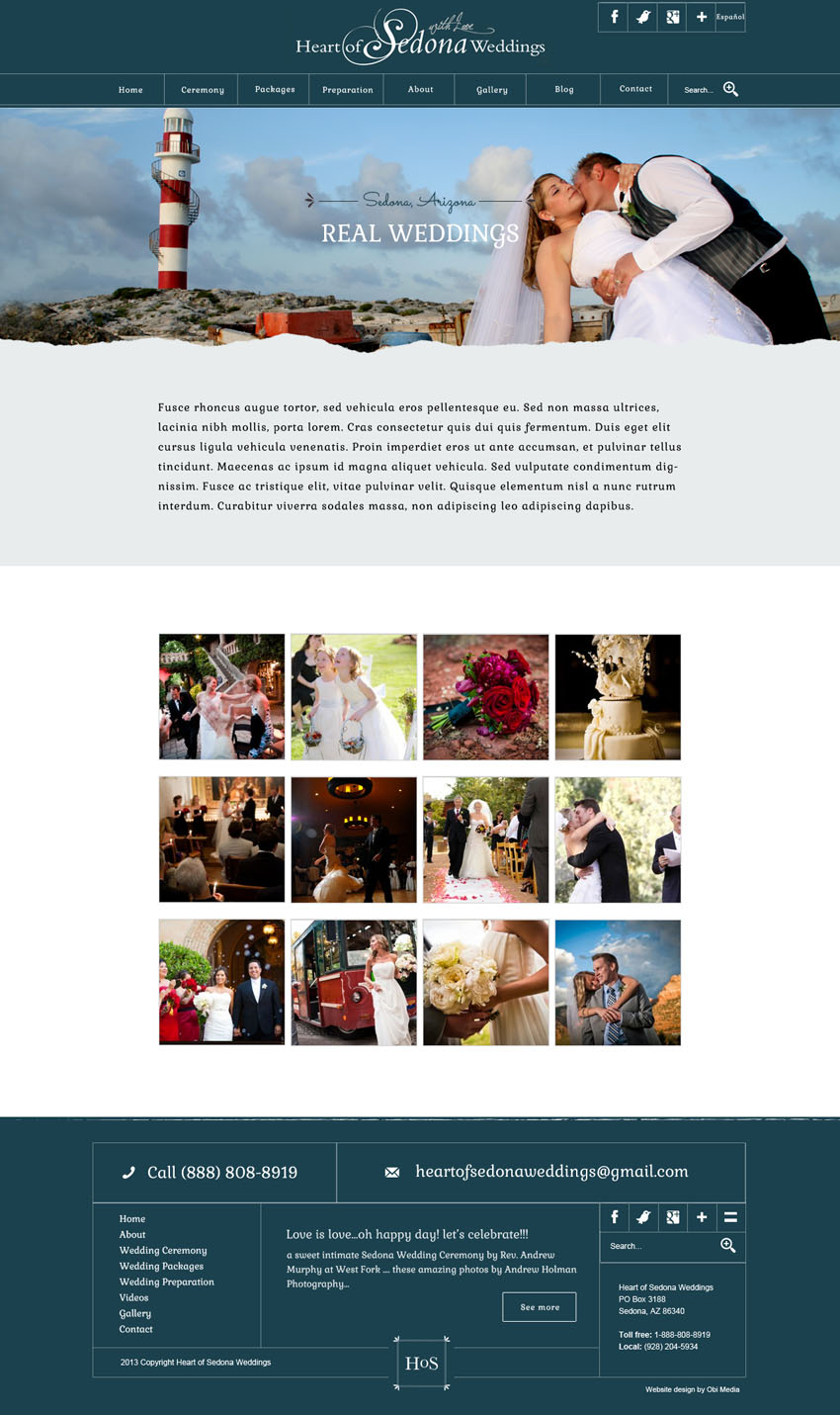 Heart of Sedona Website design