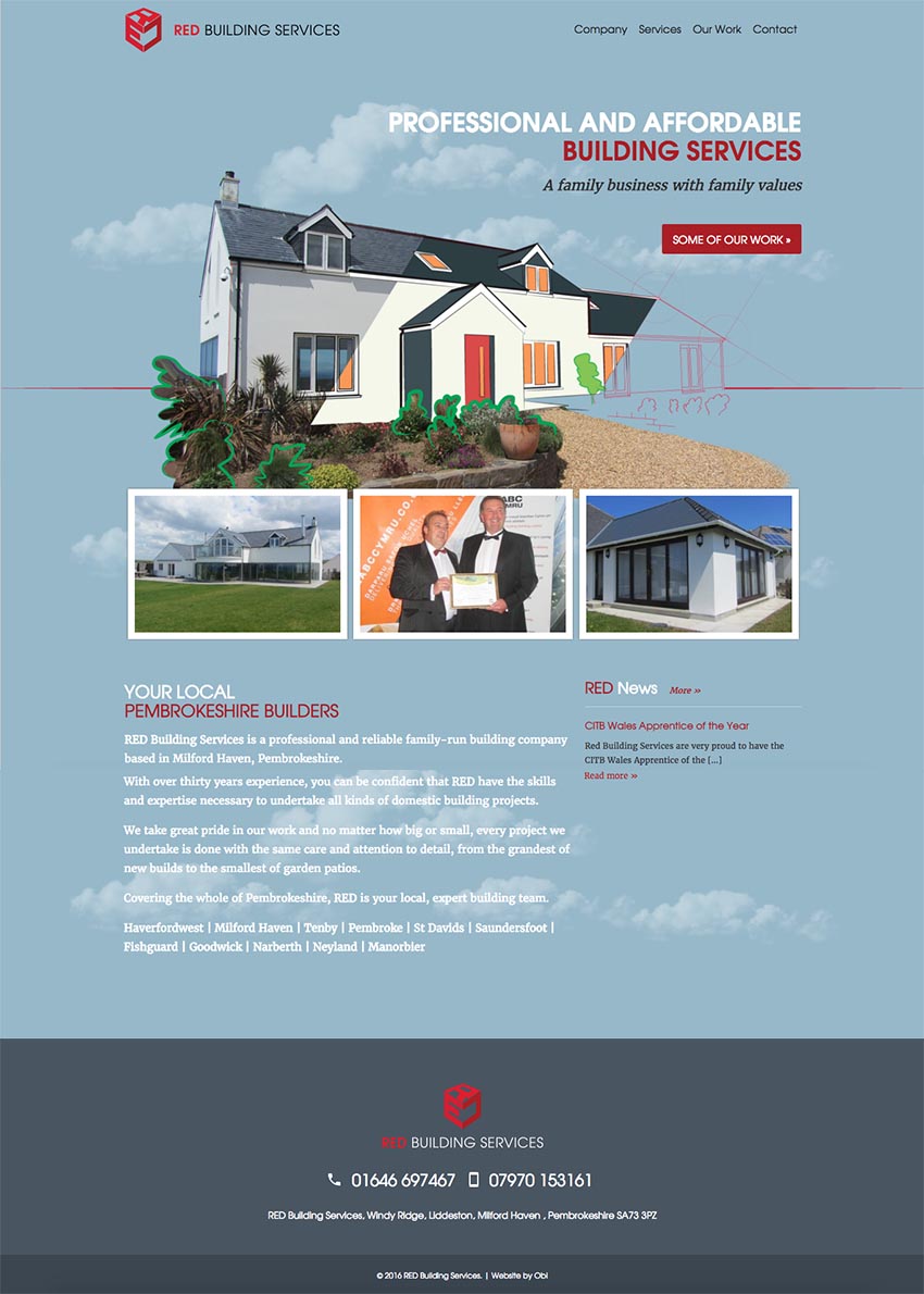 RED Building Services Website design