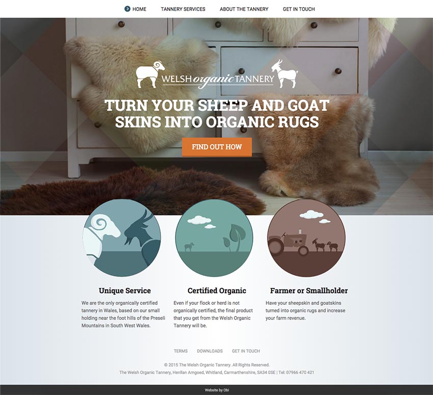 The Welsh Organic Tannery Website design